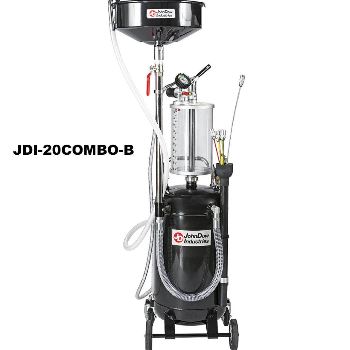 John Dow 20-Gallon Fluid Evacuator & Oil Drain with Bowl (JDI-20COMBO-B)