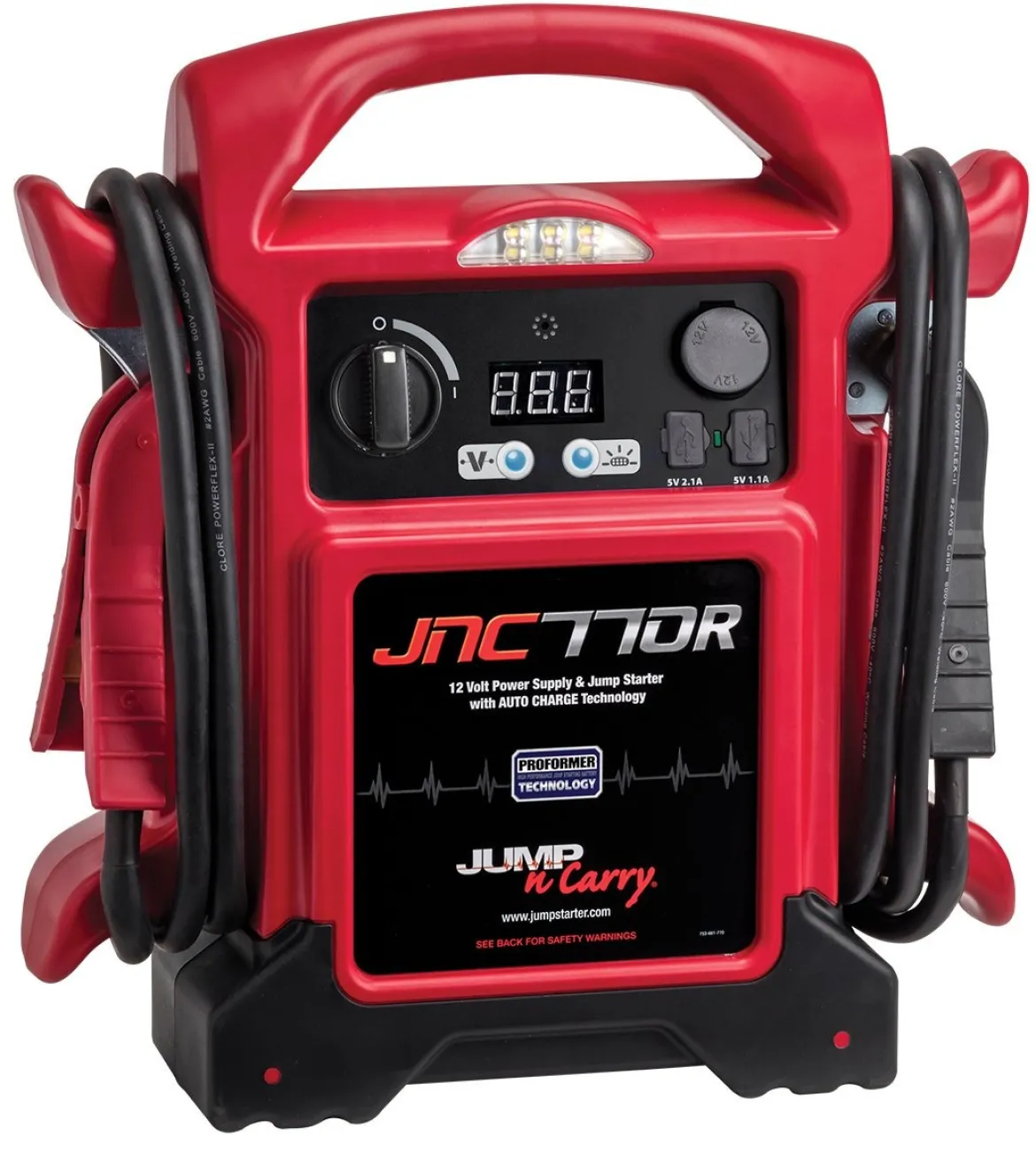 Jump-N-Carry JNC770R 1700 Peak Amp Premium 12-Volt Jump Starter - Red