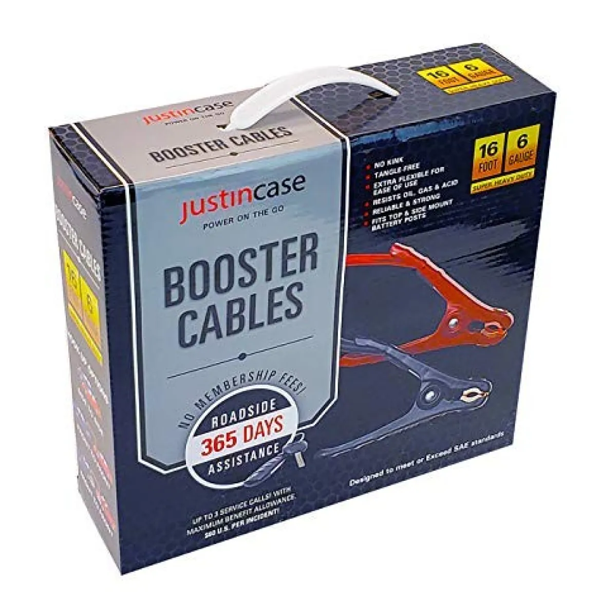 Justin Case JCBC1606 16' 6G Booster Cable with 365-Day Roadside Assistance