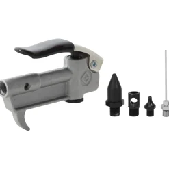 K Tool Air Blow Gun Kit with 4 Interchangeable Tips, Venturi Mechanism, Pistol Handle, 1/4" NPT (F) Inlet Threaded (71015)