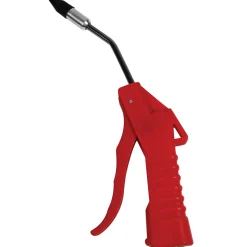 K Tool Air Blow Gun with Removable Rubber Tip, 4" Lever Control, Built-in Hanger Slot, Angled Nozzle, Red (71020)