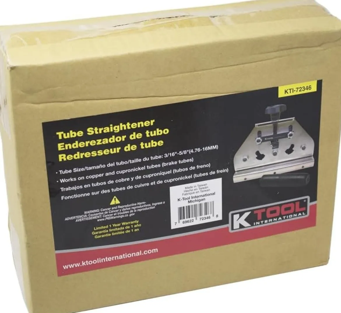 K Tool Coiled Tube Straightener 3/16"-5/8", ABS Wheels (72346)