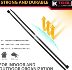 K Tool International Cable Zip Tie Black 11in 100 Pack (78110-5)
