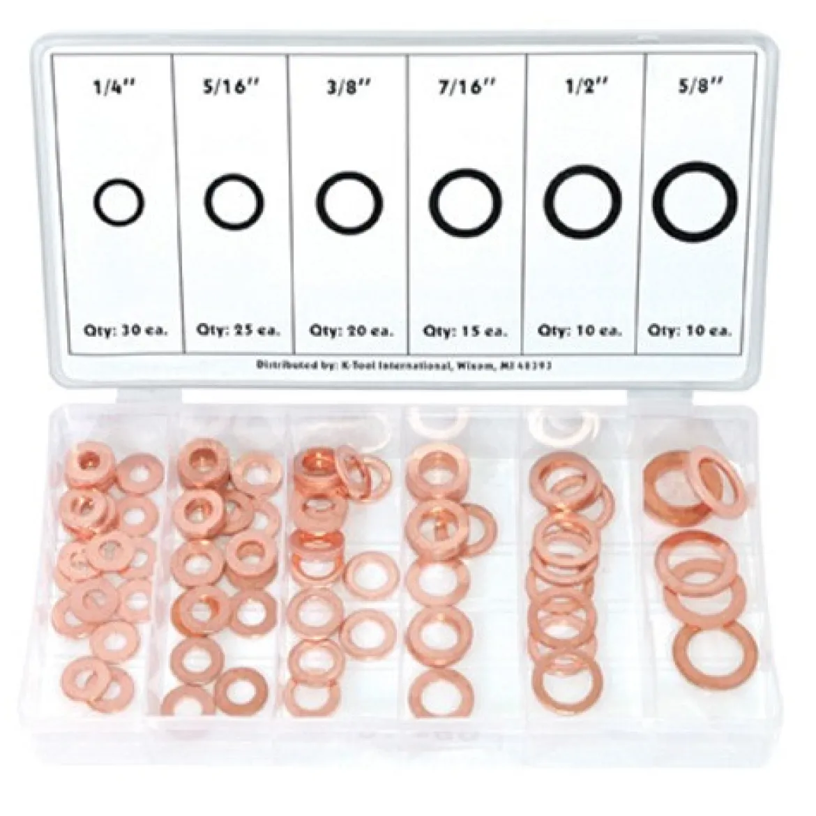 K Tool International Copper Washer Assortment 110 Pc (KTI00089)