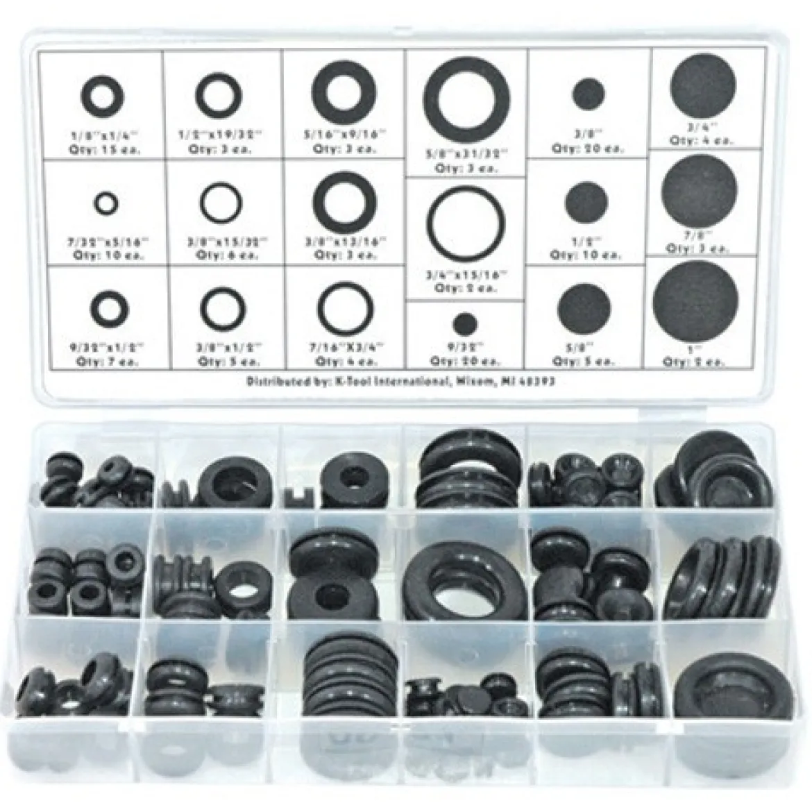 K Tool International Grommet Assortment 125 Pc (KTI00091)