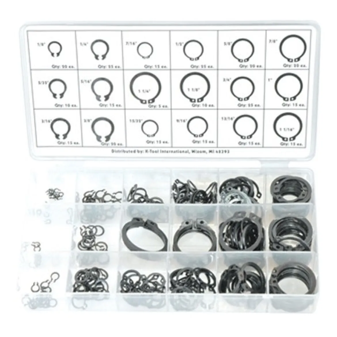 K Tool International Snap Ring Assortment 300-Pc (KTI00077)