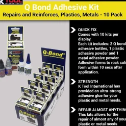 K Tool Q‑Bond Ultra Strong Adhesive Kit, 10‑Pc (90003)