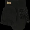 Kinco Alyeska Lined Knit Half Finger Gloves - Convertable Mitten Hood, Black, Medium (5110-M)