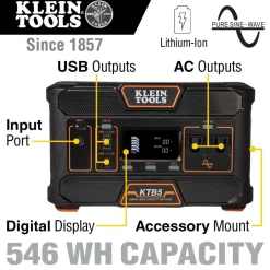 Klein Tools KTB5 Portable Power Station, 546 Wh