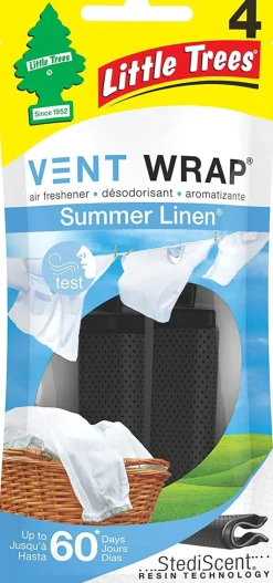 Little Trees CTK-52735-24 Air Car Freshener Vent Wrap Summer Linen, 4-Pack