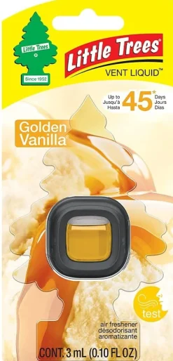 Little Trees CTK-52632-24 Air Car Freshener Vent Liquid Golden Vanilla, 4-Pack