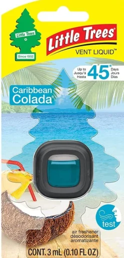 Little Trees CTK-52625-24 Air Car Freshener Vent Liquid Caribbean Colada, 4-Pack