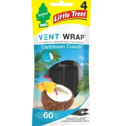 Little Trees CTK-52725-24 Caribbean Colada Vent Wrap Auto Air Freshener - 4 Pack