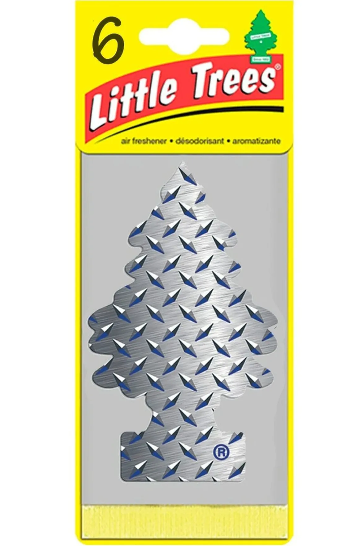 Little Trees U6P-67152 Air Car Freshener Traditional Pure Steel, 6-Pack