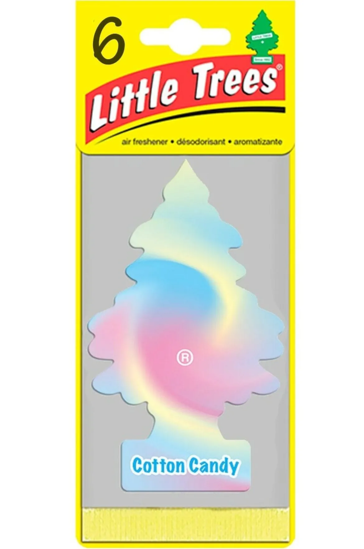 Little Trees U6P-60282 Air Car Freshener Traditional Cotton Candy, 6-Pack