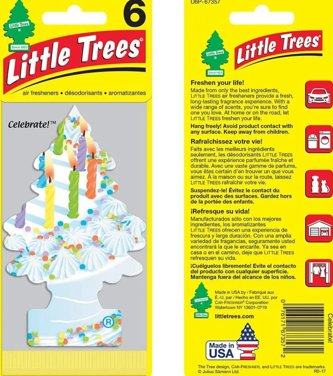 Little Trees U6P-67357 Assorted Air Fresheners, 6 Pack