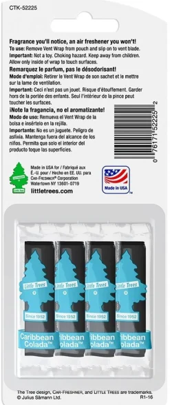 Little Trees Vent Wrap 4-Pack Caribbean Colada