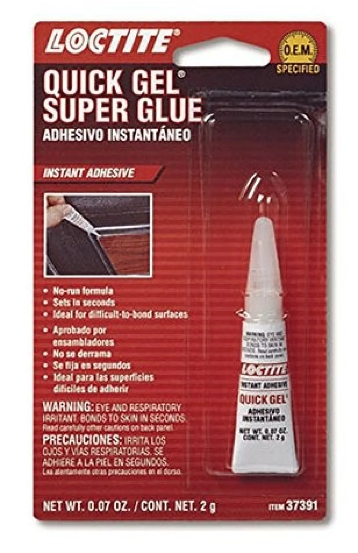 Loctite 2g Tube Quick Gel Super Glue Instant Adhesive (37391)