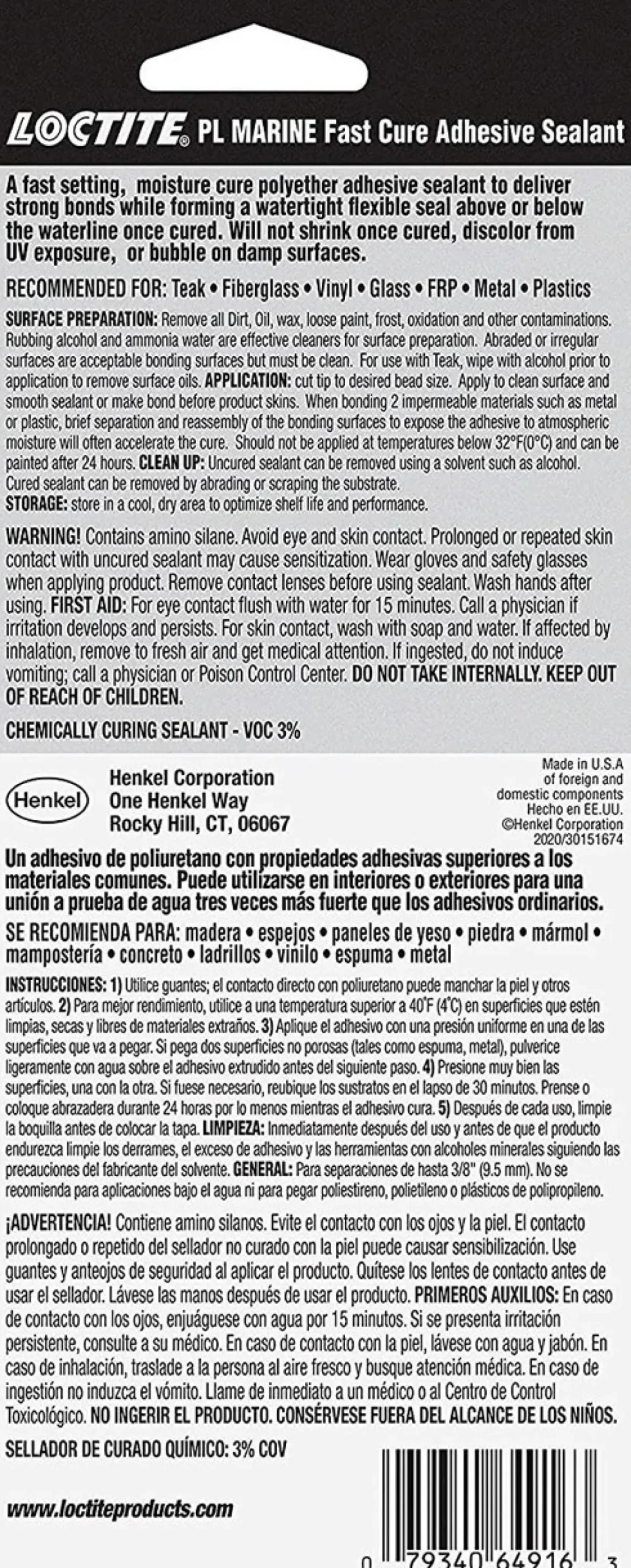 Loctite 3oz PL Marine Fast Cure Adhesive Sealant (2020627)