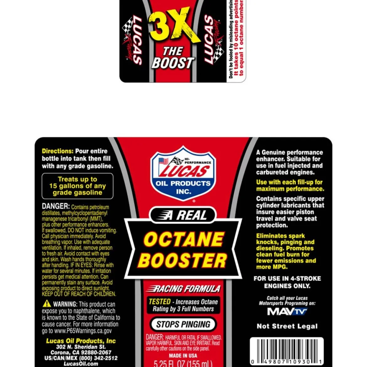 Lucas Oil 10930 Octane Booster - 5.25 Oz.