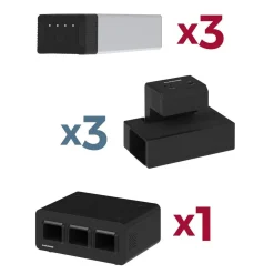 Luxor Workspaces Edgepower 3-Battery Kit: Clamp-On Charger, Pro (KBEP-3B3C3)
