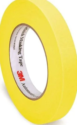 3M 06652 Automotive Refinish Masking Tape 55m Length x 18mm Width, Yellow
