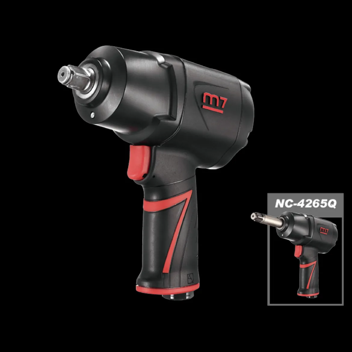 M7 1/2" Drive 1200Ft Twin Hammer Type Pistol Grip Air Impact Wrench (NC-4255Q)