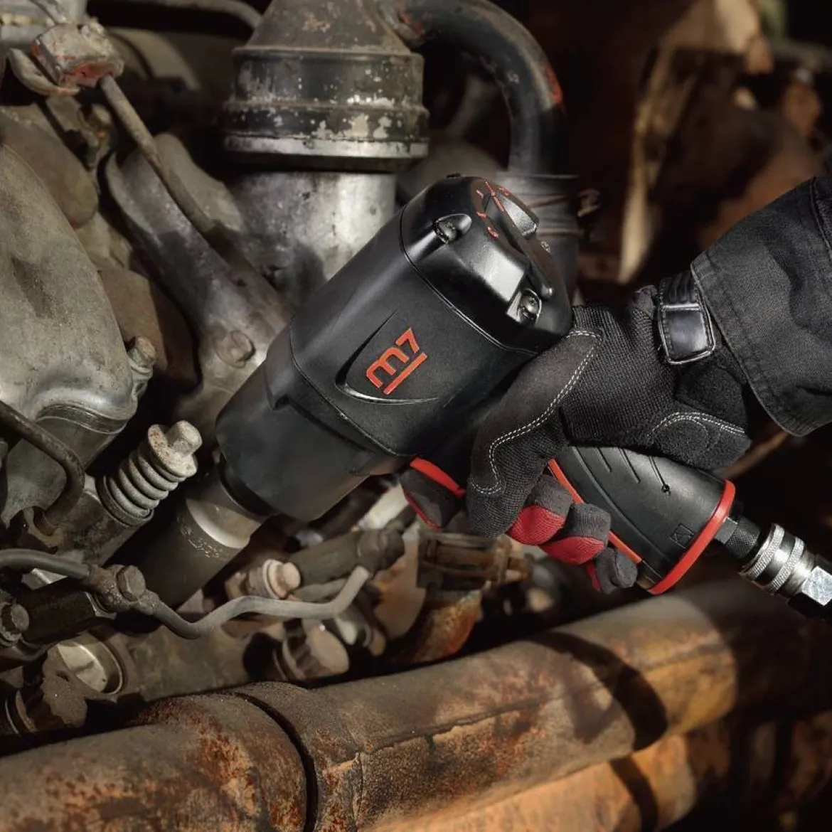 M7 1/2" Drive 1200Ft Twin Hammer Type Pistol Grip Air Impact Wrench (NC-4255Q)