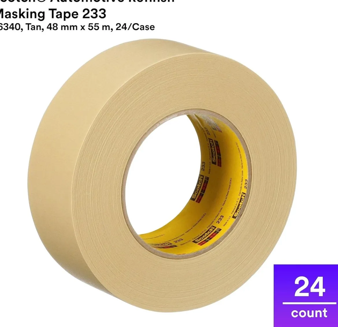 3M 2" Scotch Classic Automotive Refinish Masking Tape 233 (6340CS)