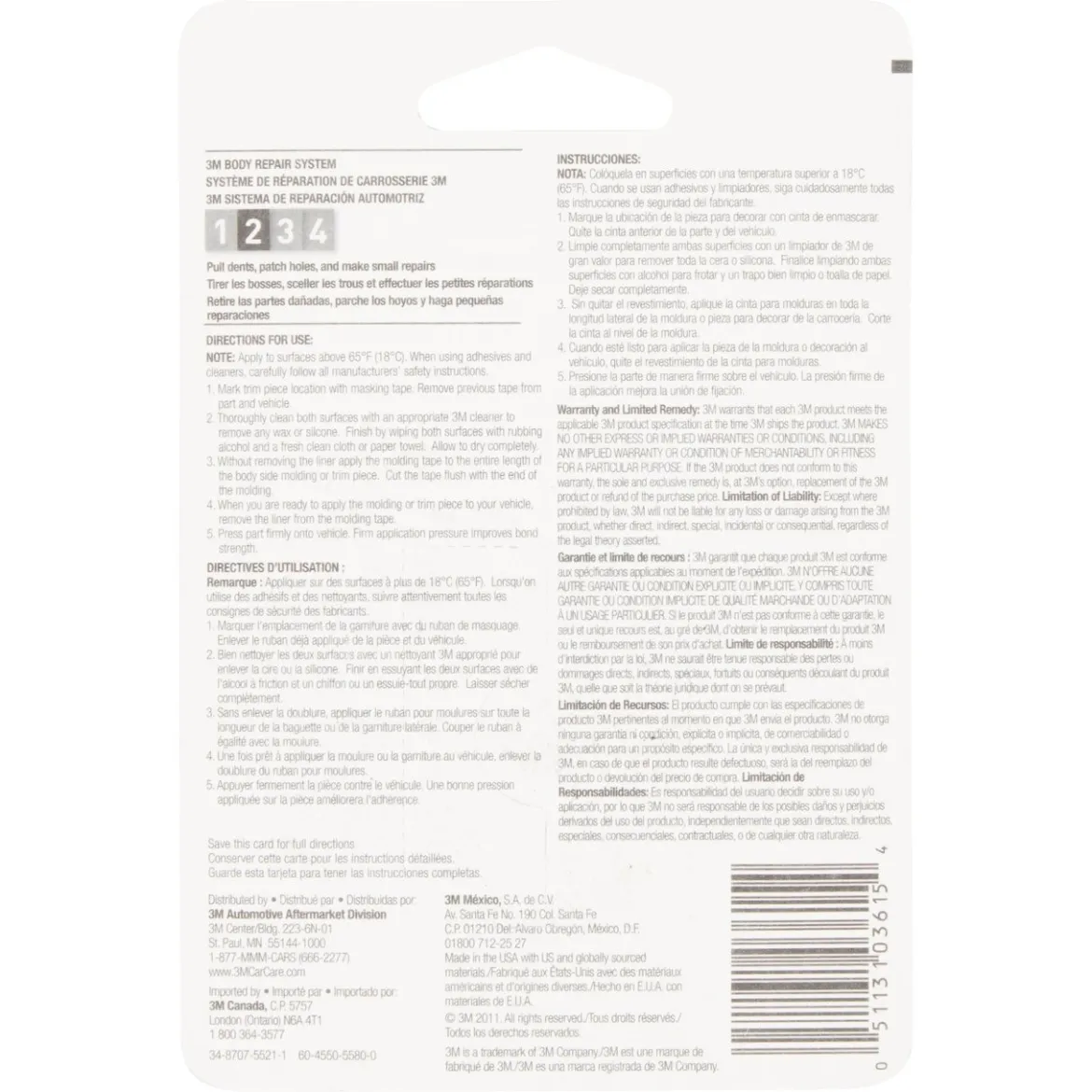 3M 7/8" X 5' Super Strength Molding Tape (03615)