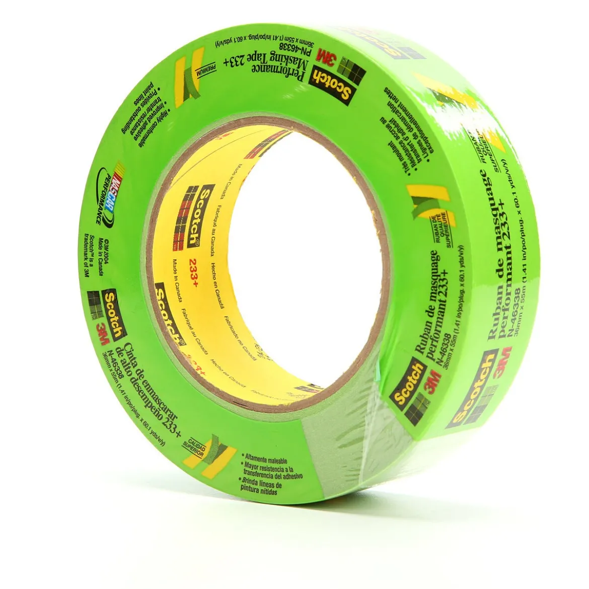 3M 36mm X 55m Green 233+ Scotch Performance Masking Tape (46338)
