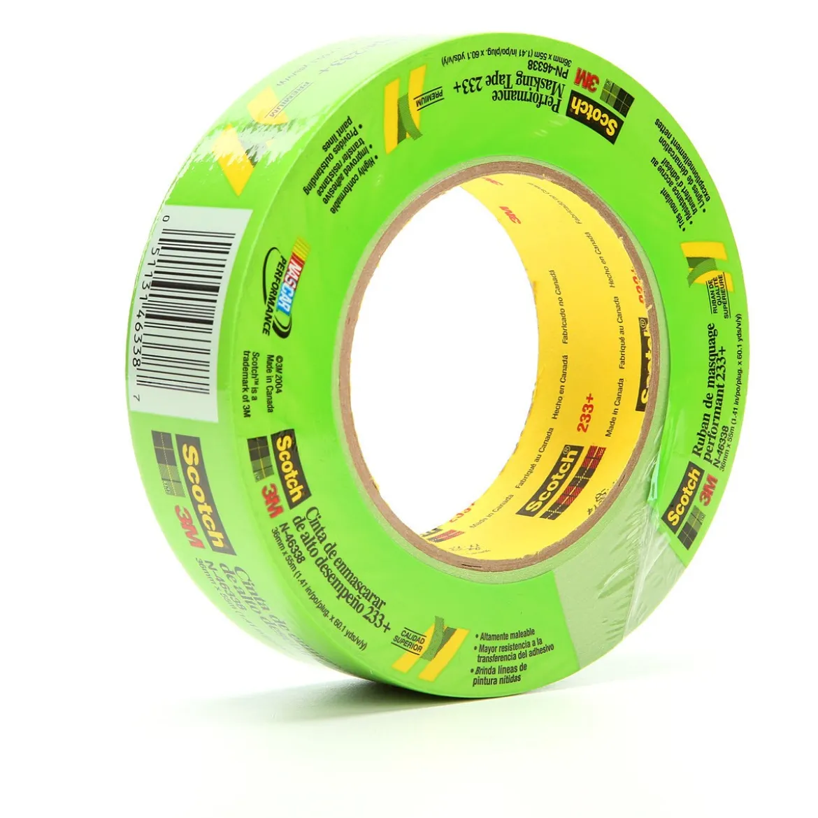 3M 36mm X 55m Green 233+ Scotch Performance Masking Tape (46338)