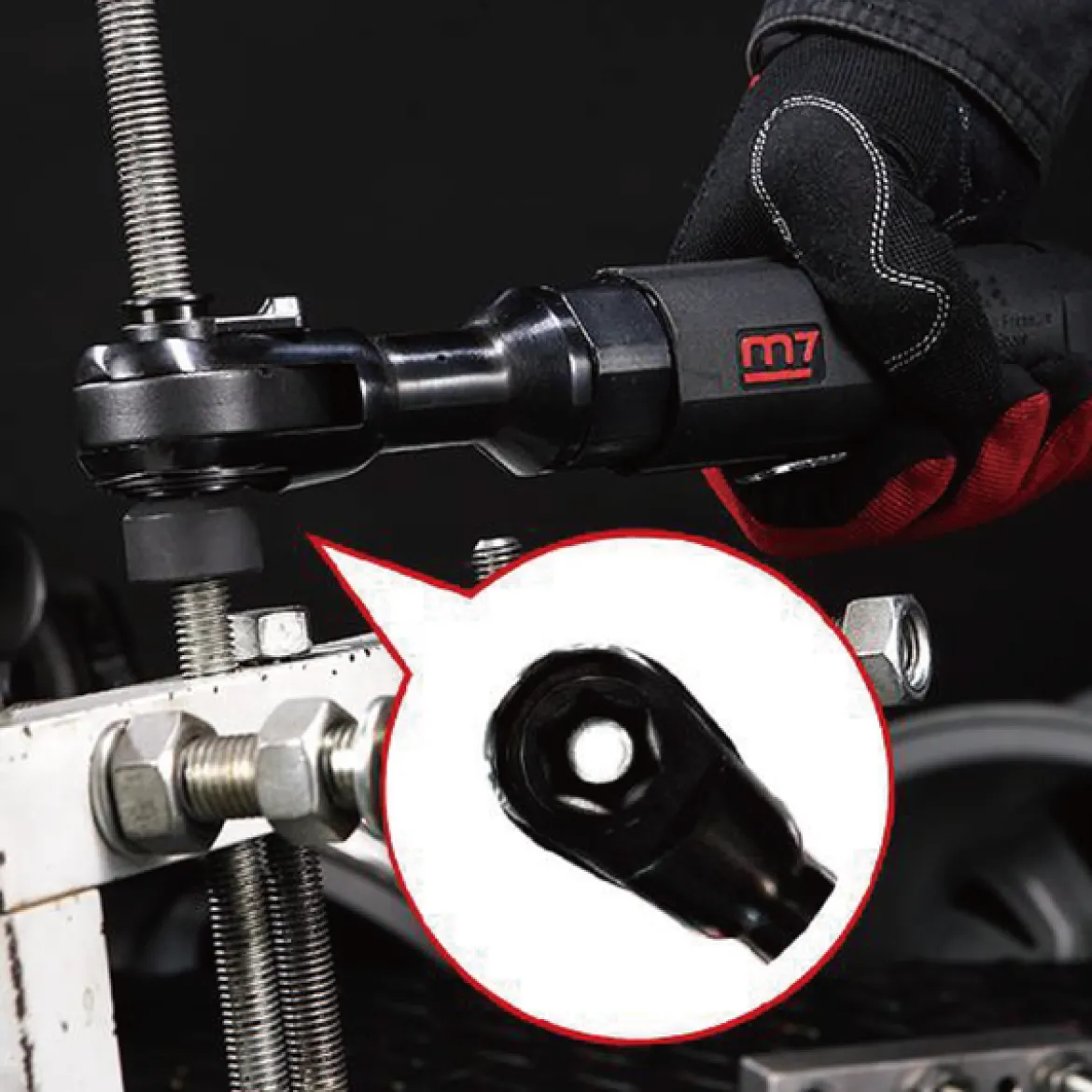 M7 Thru-Hole 1/2" Drive 100 Ft Lb Air Ratchet Kit (NE-0413S)