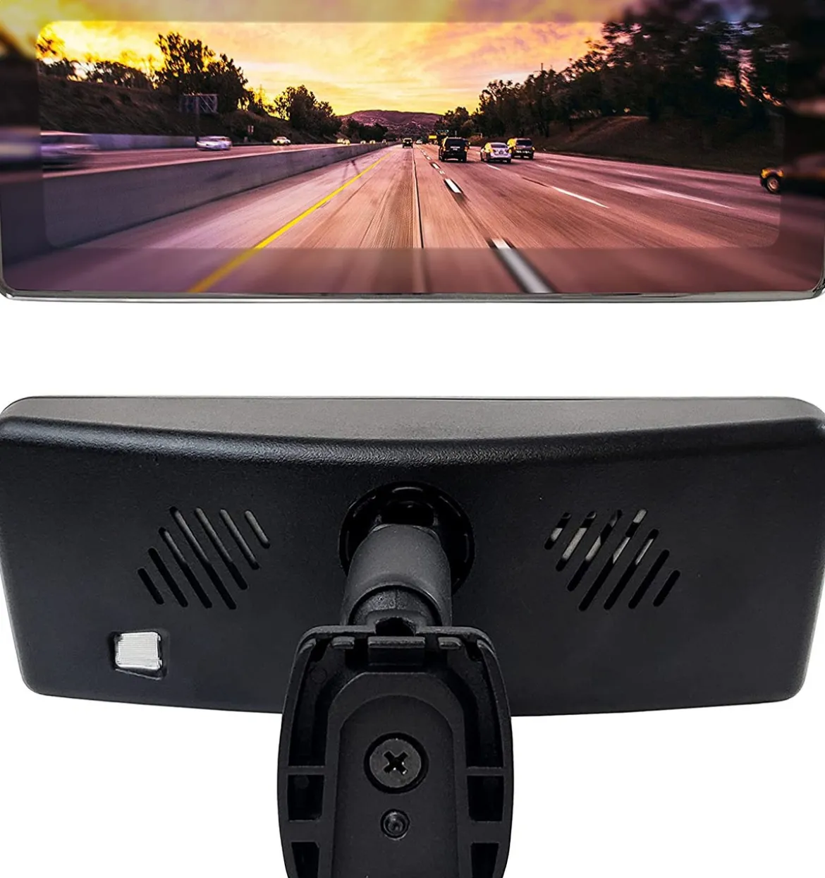 Master Tailgaters 8" OEM Frameless Rear View Mirror with 7" LCD Screen | Rearview Universal Fit Mount | 4 Video Inputs | Auto Adjusting Brightness LCD | Anti Glare | Full Original Mirror Replacement (MR-72-P1)