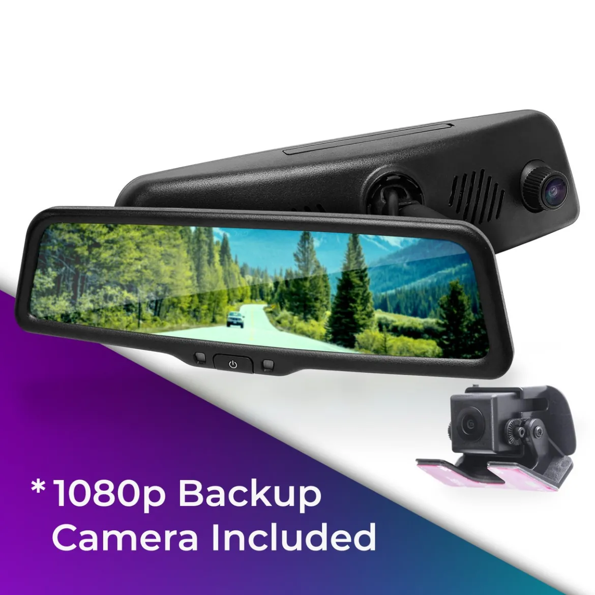 Master Tailgaters 10" OEM Rear View Mirror Dash Cam with 10" LCD Screen | Rearview Universal Fit | 1080p 30fps HD DVR | Dual Way Video Recorder with WiFi | Anti Glare | 1080p Backup Camera Included (MR-10-M2DVR4)