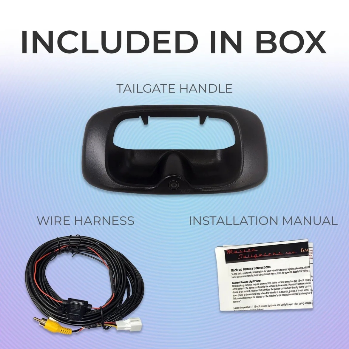 Master Tailgaters Chevrolet Silverado/GMC Sierra (1999-2006) Black Replacement Tailgate Handle with Backup Camera (MT-CSGS99B)