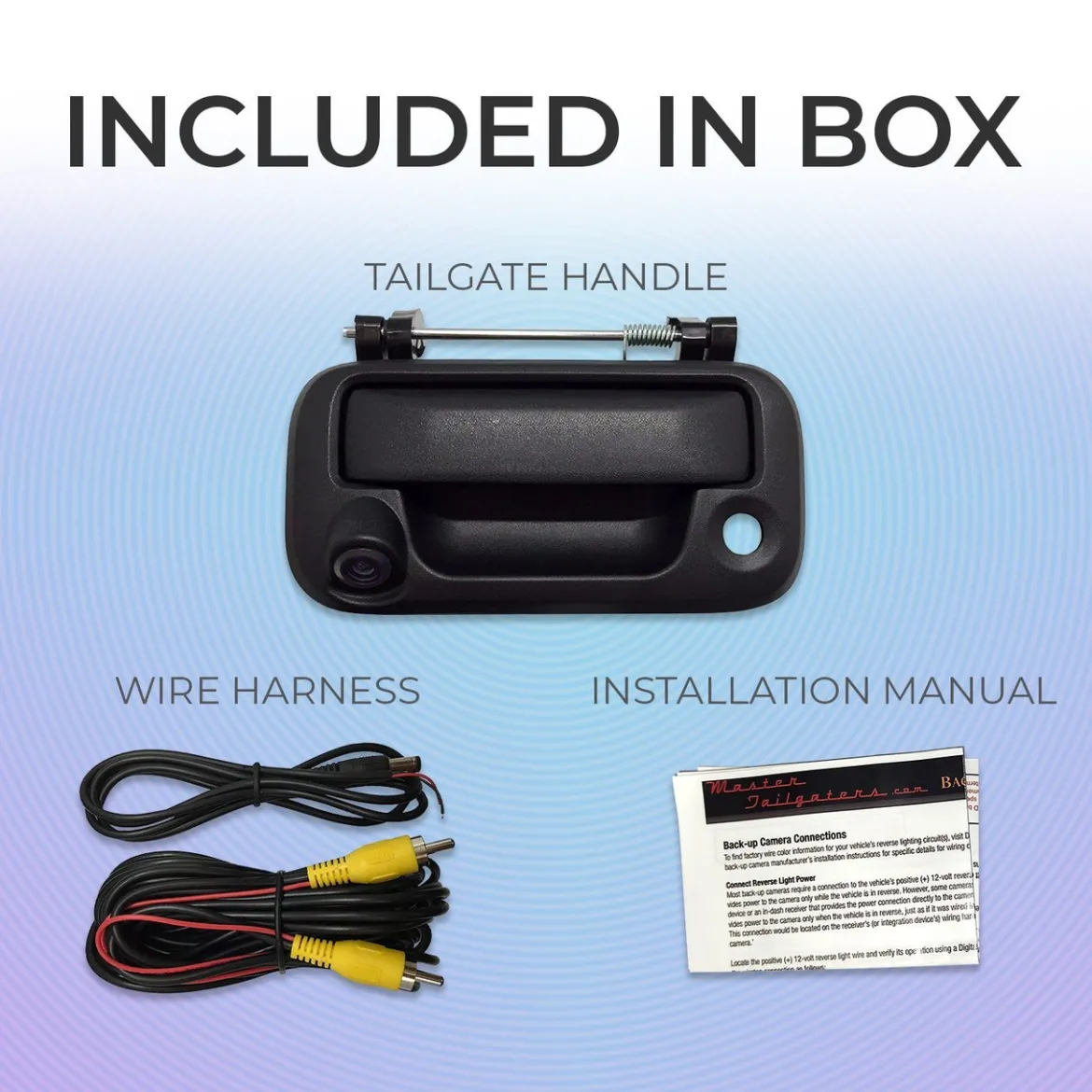 Master Tailgaters Ford F150, F250, F350, F450, F550 (2005-2016) Black Metal Replacement Tailgate Handle with Backup Camera (MT-F05B-M)