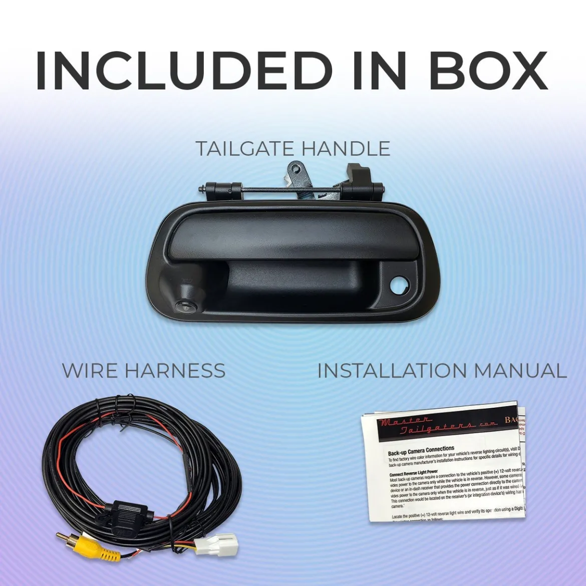 Master Tailgaters Toyota Tundra (2000-2006) Textured Black Replacement Tailgate Handle with Backup Camera (MT-TT00B)