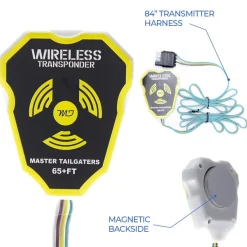 Master Tailgaters Wireless Trailer Tow Lights - Magnetic Mount - 65 Feet Range - 4 Pin Flat Blade Connection (MT-WT02)