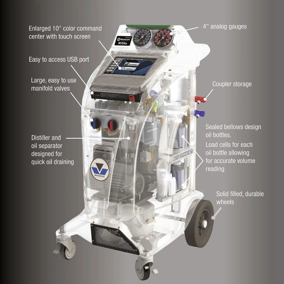 Mastercool Automatic R134A & Hybrid R/R/R Machine (COMMANDER3100)