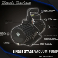 Mastercool Black Series 6 CFM Vacuum Pump Single Stage (90066-BL)