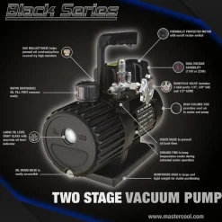 Mastercool Black Series 3 CFM Vacuum Pump Two Stage (90063-2V-110-BL)