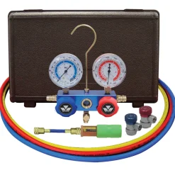 Mastercool 89661-UV 134A Aluminum Manifold Gauge Set with 60" Hoses and Manual Couplers