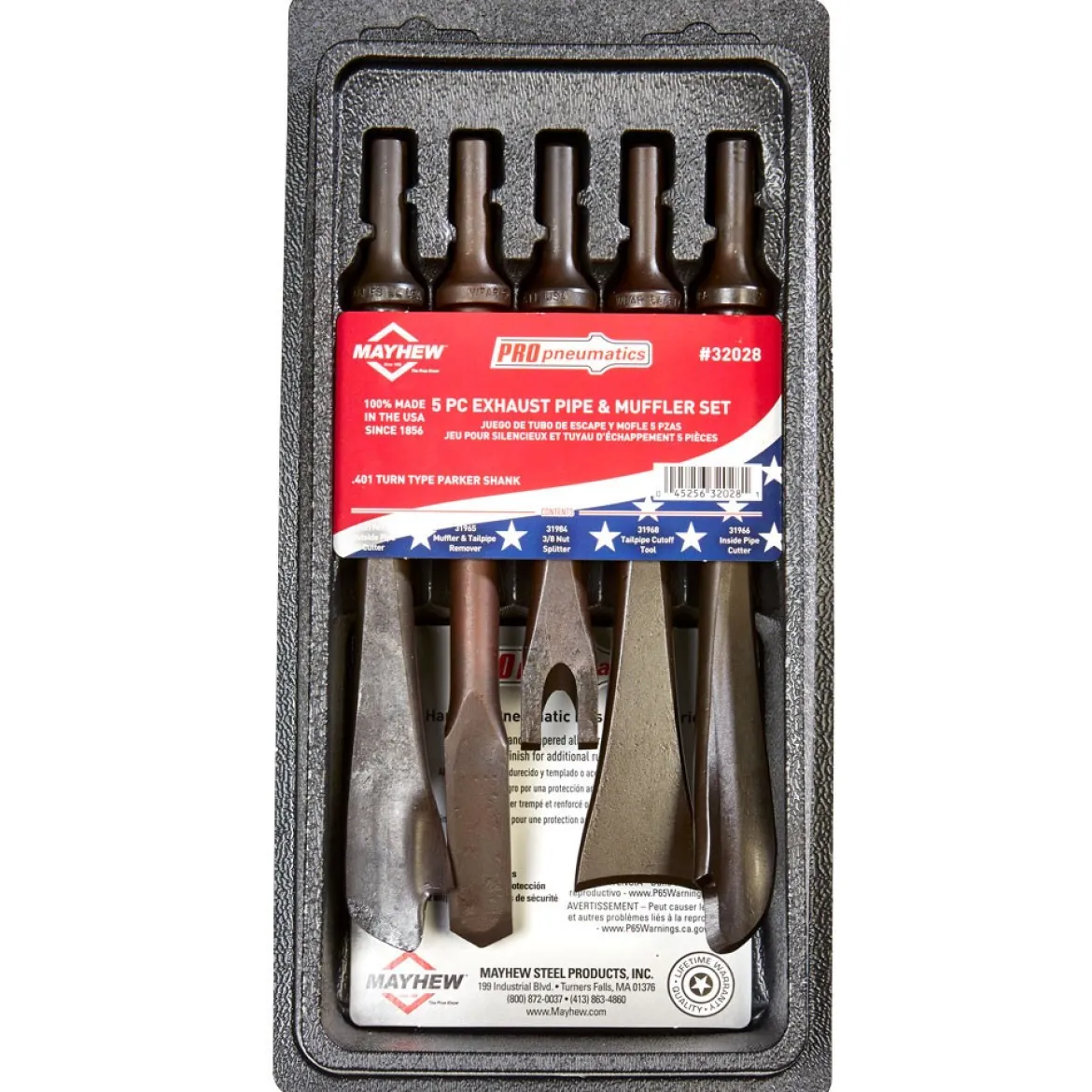 Mayhew 32028 ProPneumatic 5 Piece Exhaust Pipe and Muffler Set