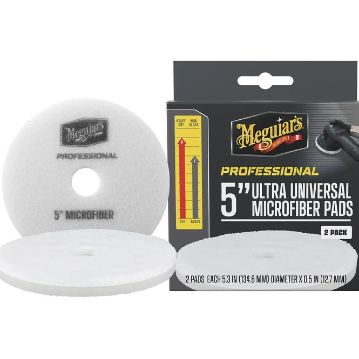 Meguiar's 5" Ultra Universal Microfiber Pads 2 Pack (M5MFP2)