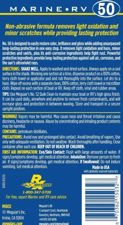 Meguiar's Boat & RV Cleaner Wax Liquid 32 Oz Bottle (M5032)