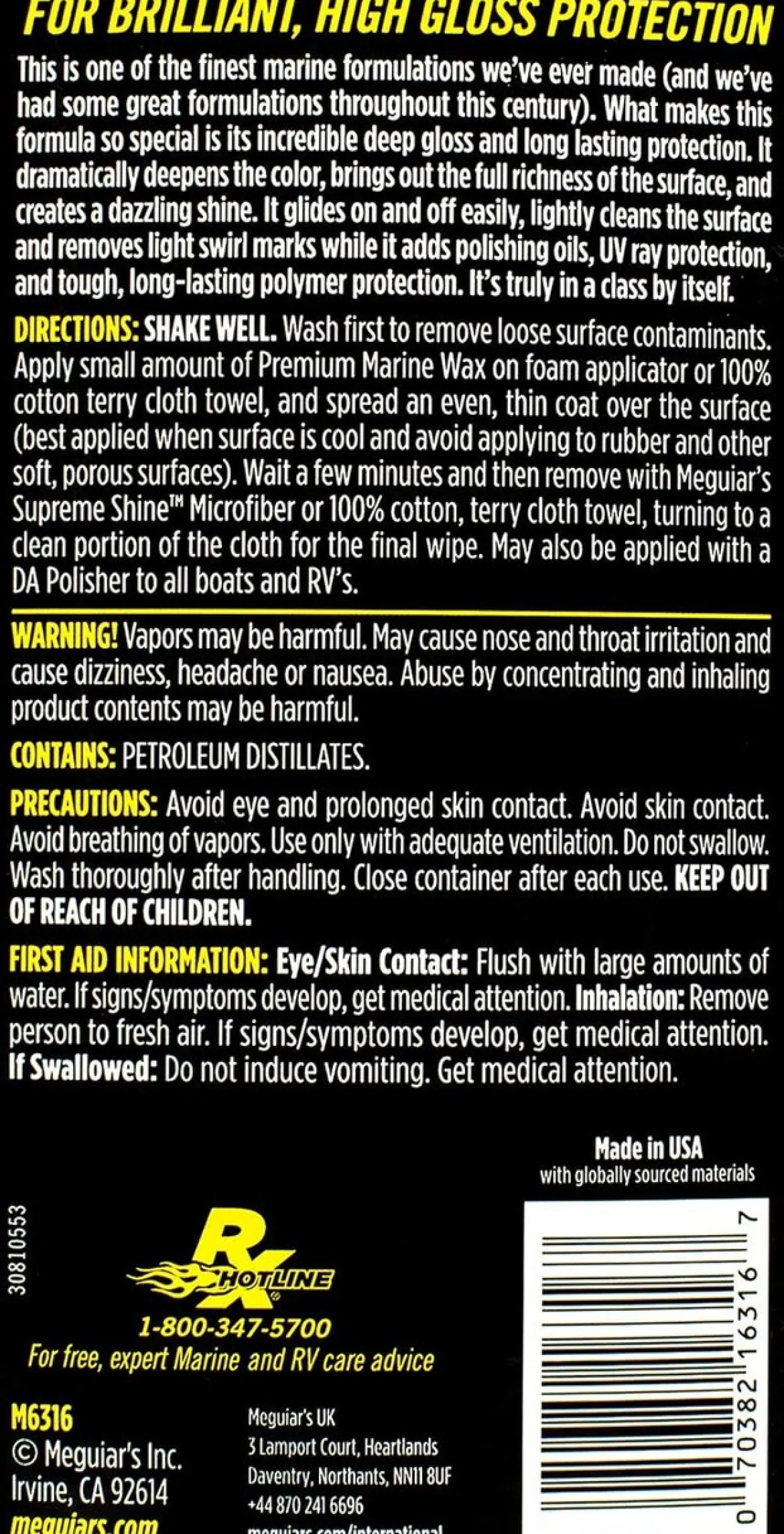 Meguiar's Flagship Marine Wax 16 Oz Liquid Wax (M6316)