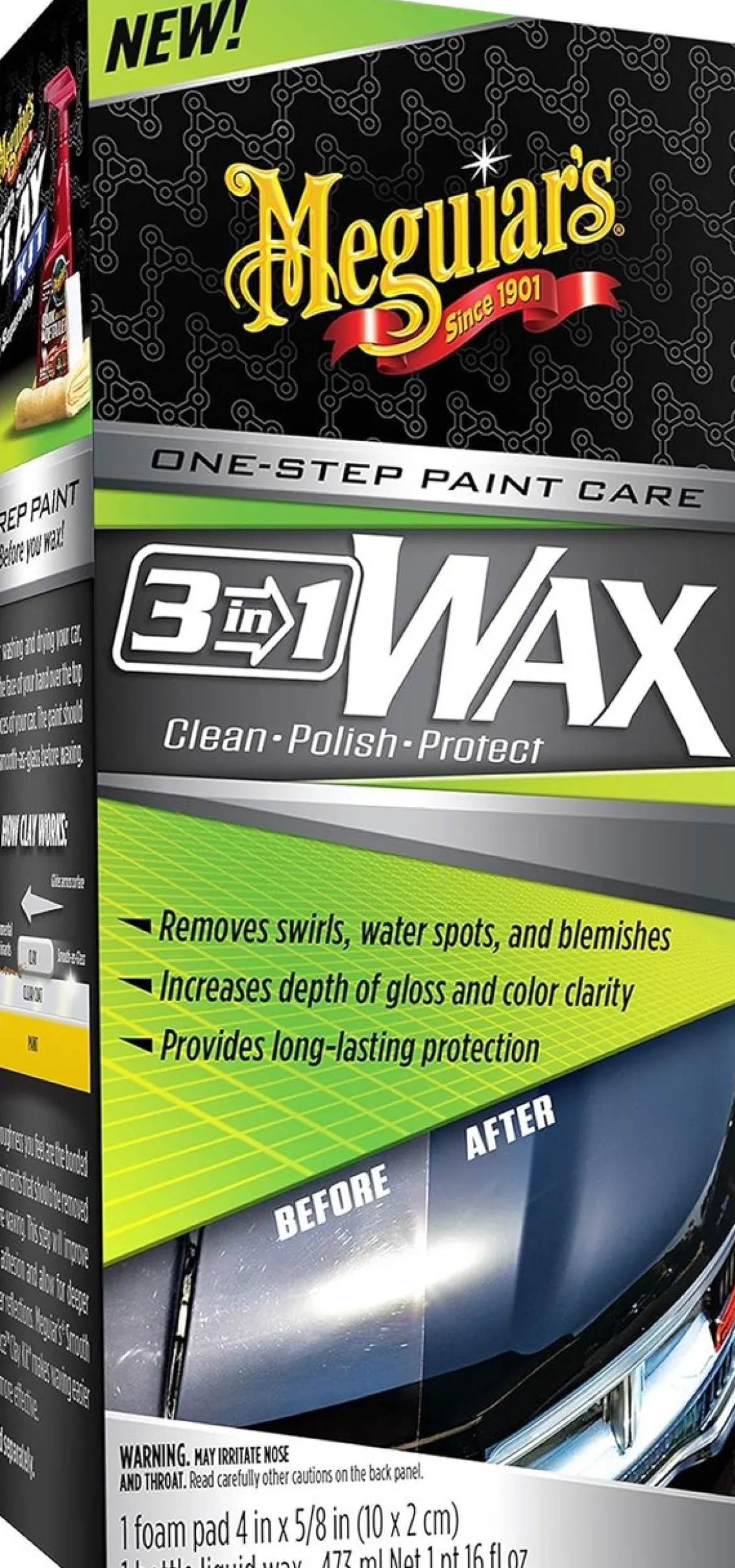 Meguiar's 3-in-1 Wax Cleaner Polish Protectant 16 Oz (G191016)