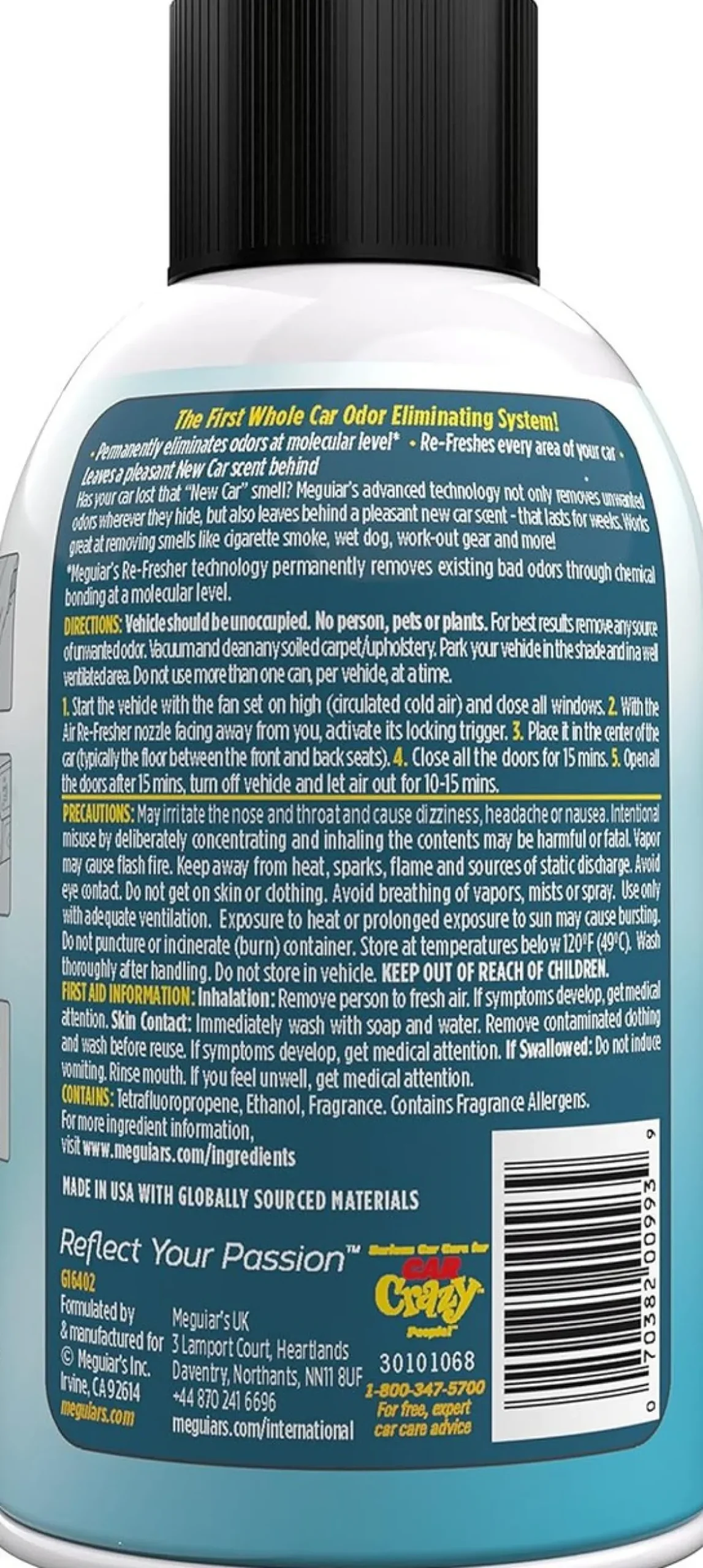 Meguiar's Whole Car Air Refresher New Car Scent 2 Oz Aerosol (G16402)