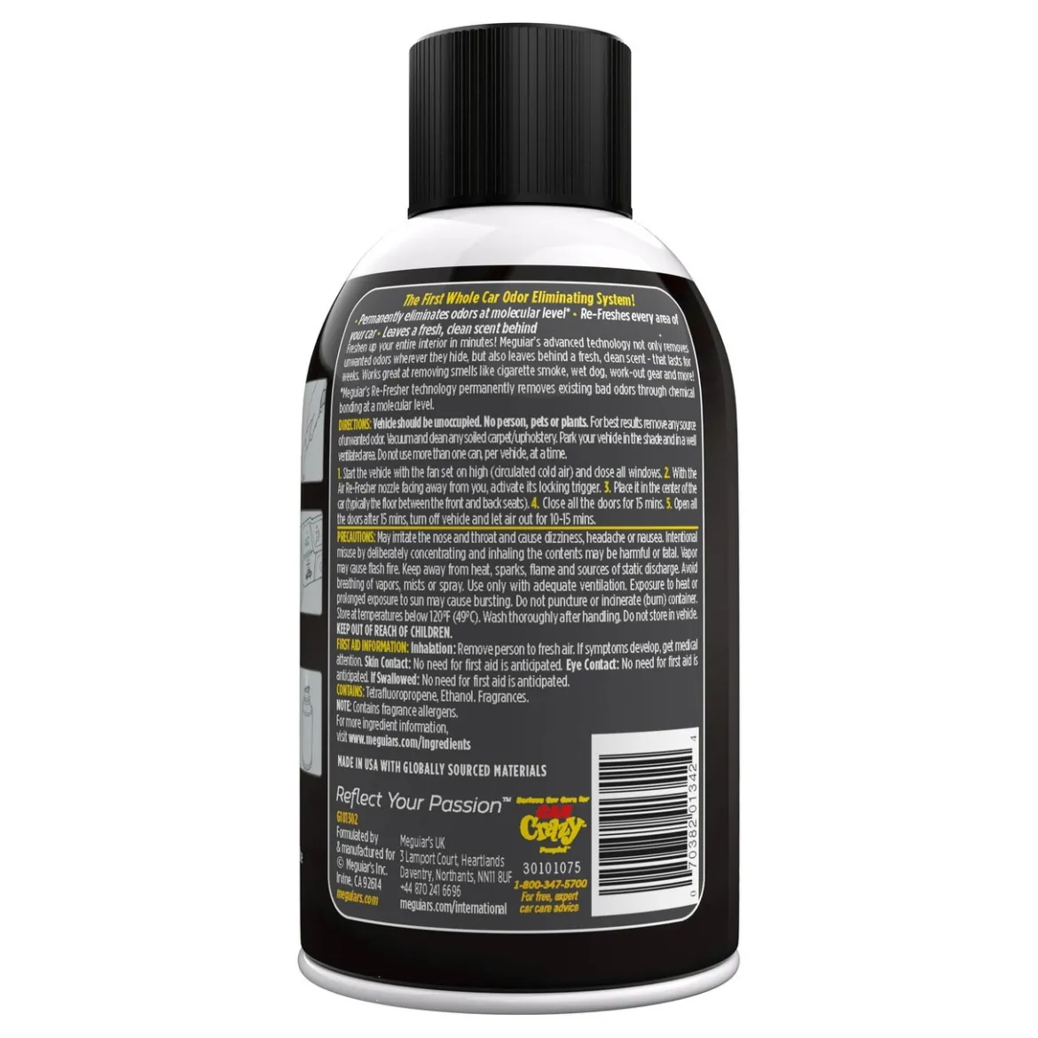 Meguiar's Whole Car Air Re-Fresher Odor Eliminator Black Chrome (G181302)